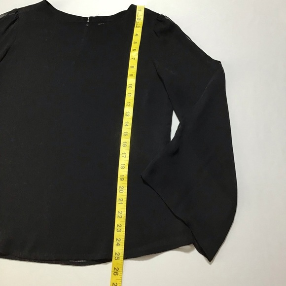 Peter Nygard Black Shiffon Split Sleeve Blouse - Picture 8 of 10